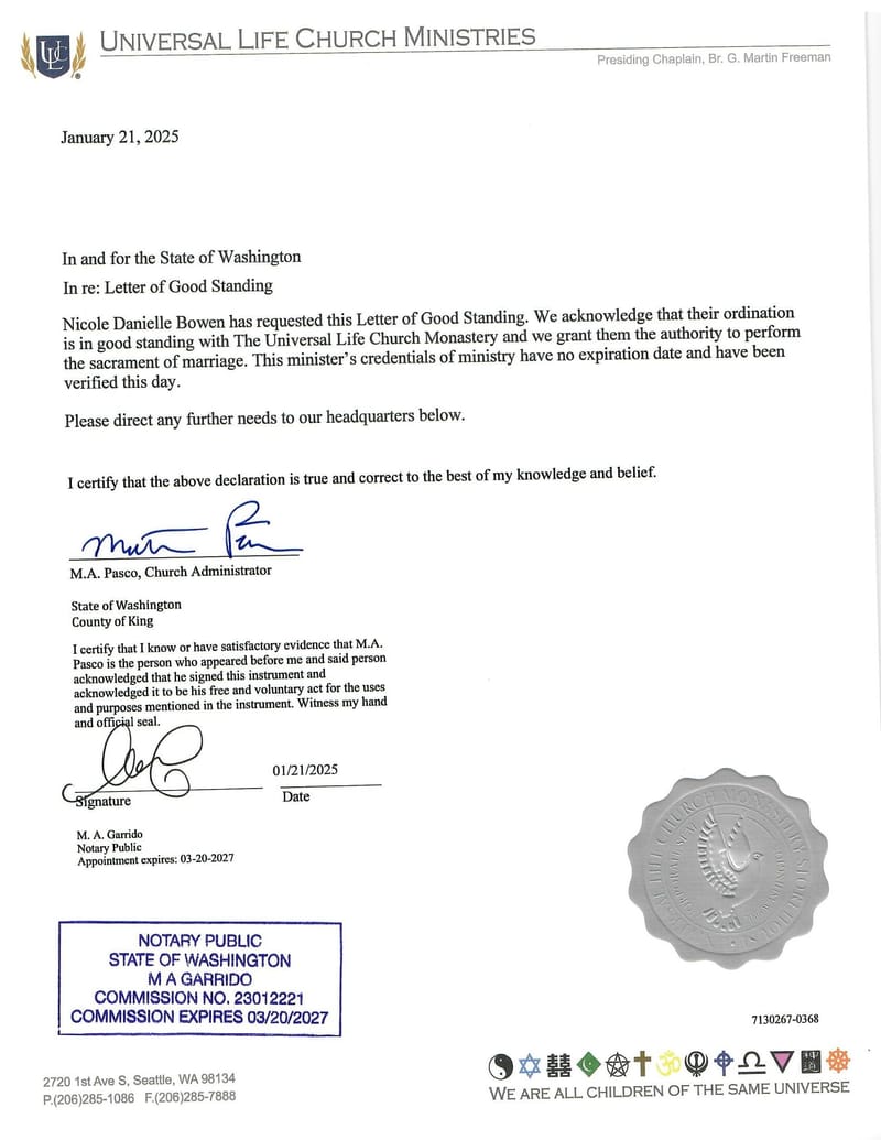 Letter of Good Standing