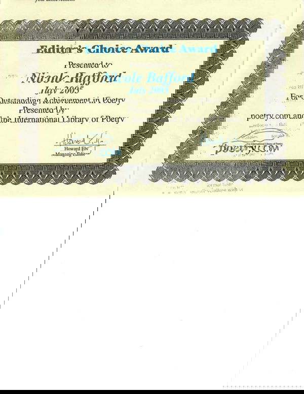 #1 - Nicole Bafford's International Hall of Fame; The Nicole Bafford Poetry Exhibit 