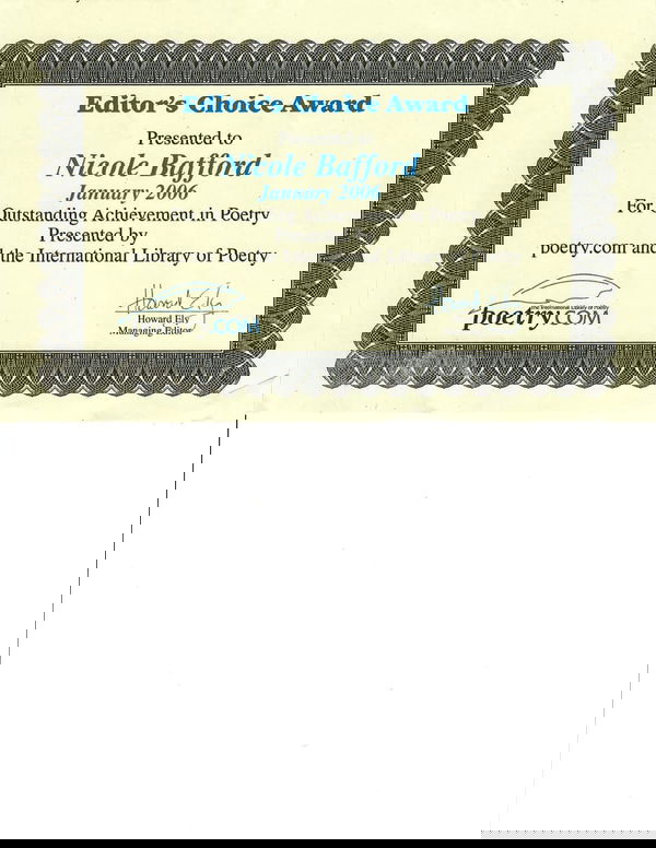 #1 - Nicole Bafford's International Hall of Fame; The Nicole Bafford Poetry Exhibit 