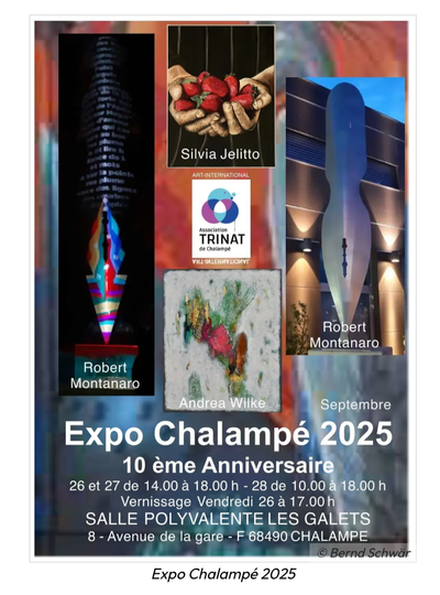 Prochaines dates pour l'exposition à Chalampé les 26-27 et 28 Septembre à la Salle Polyvalente -Les Galets