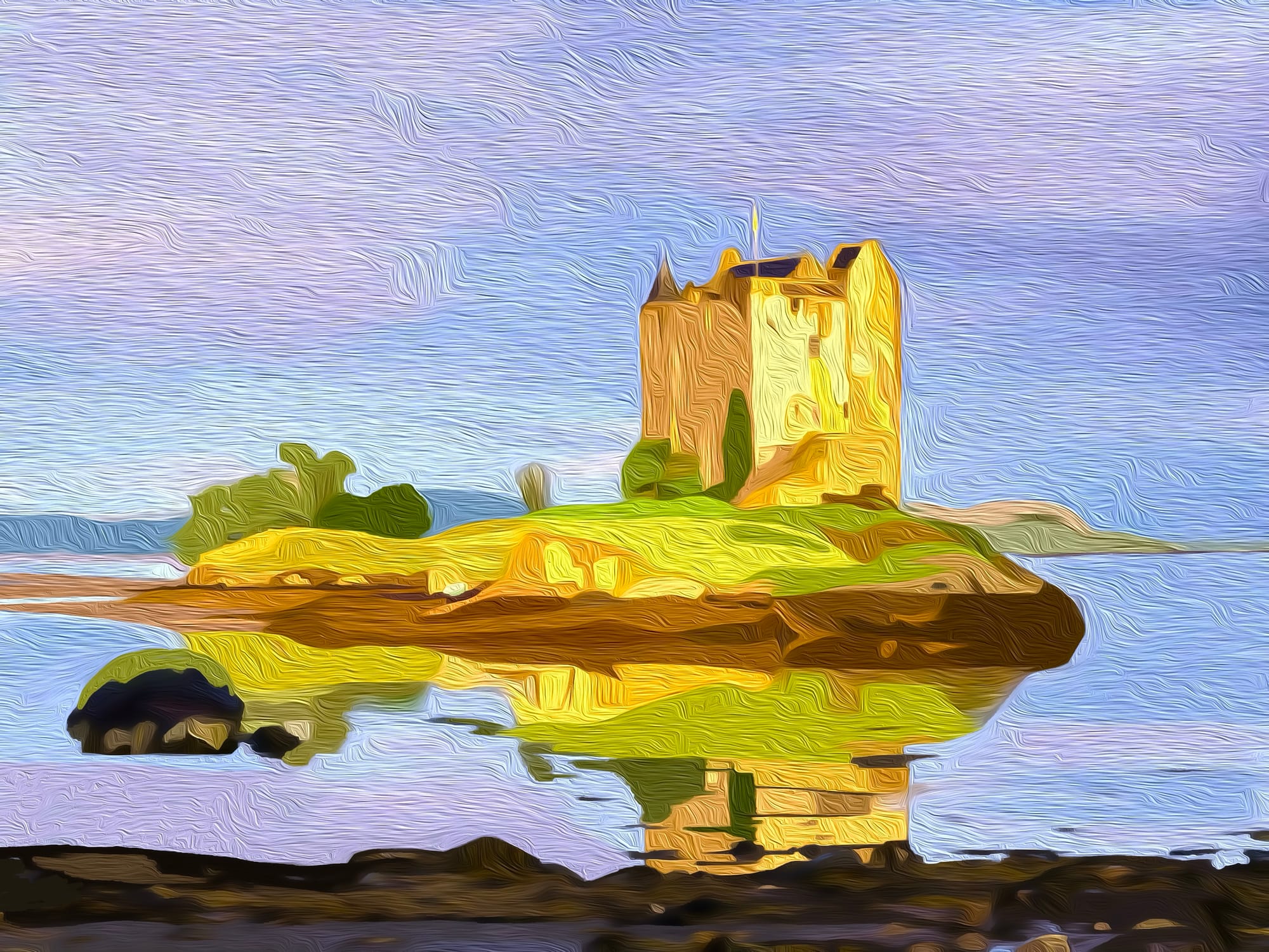 Ardvreck Castle, West Coast Of Scotland.