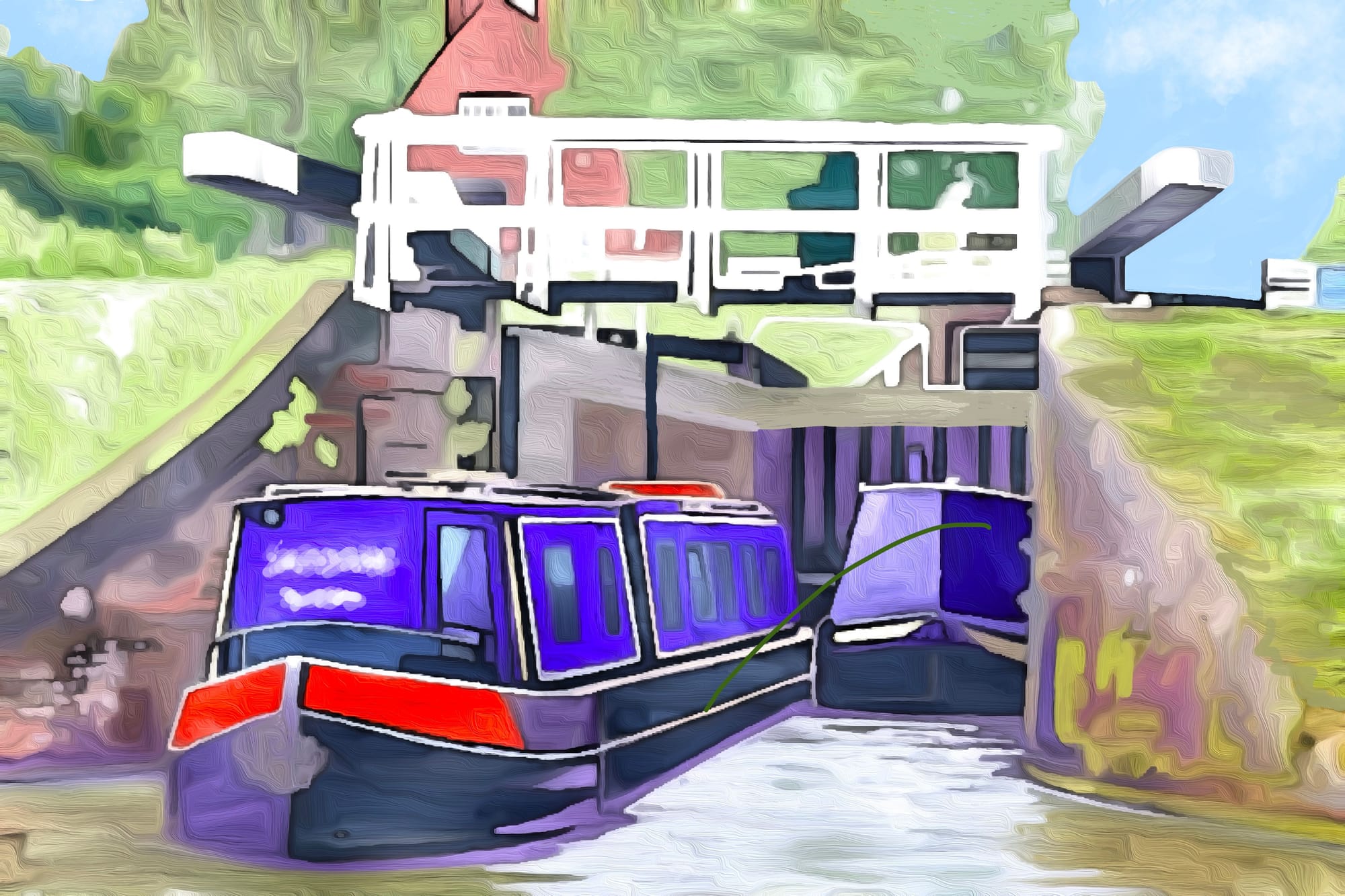 Canal boats At Caen Hill, Devizes