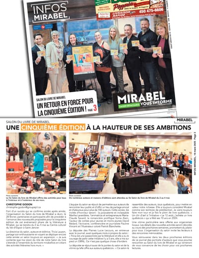 2025 : Retour en force pour la 5e édition du Salon du livre de Mirabel