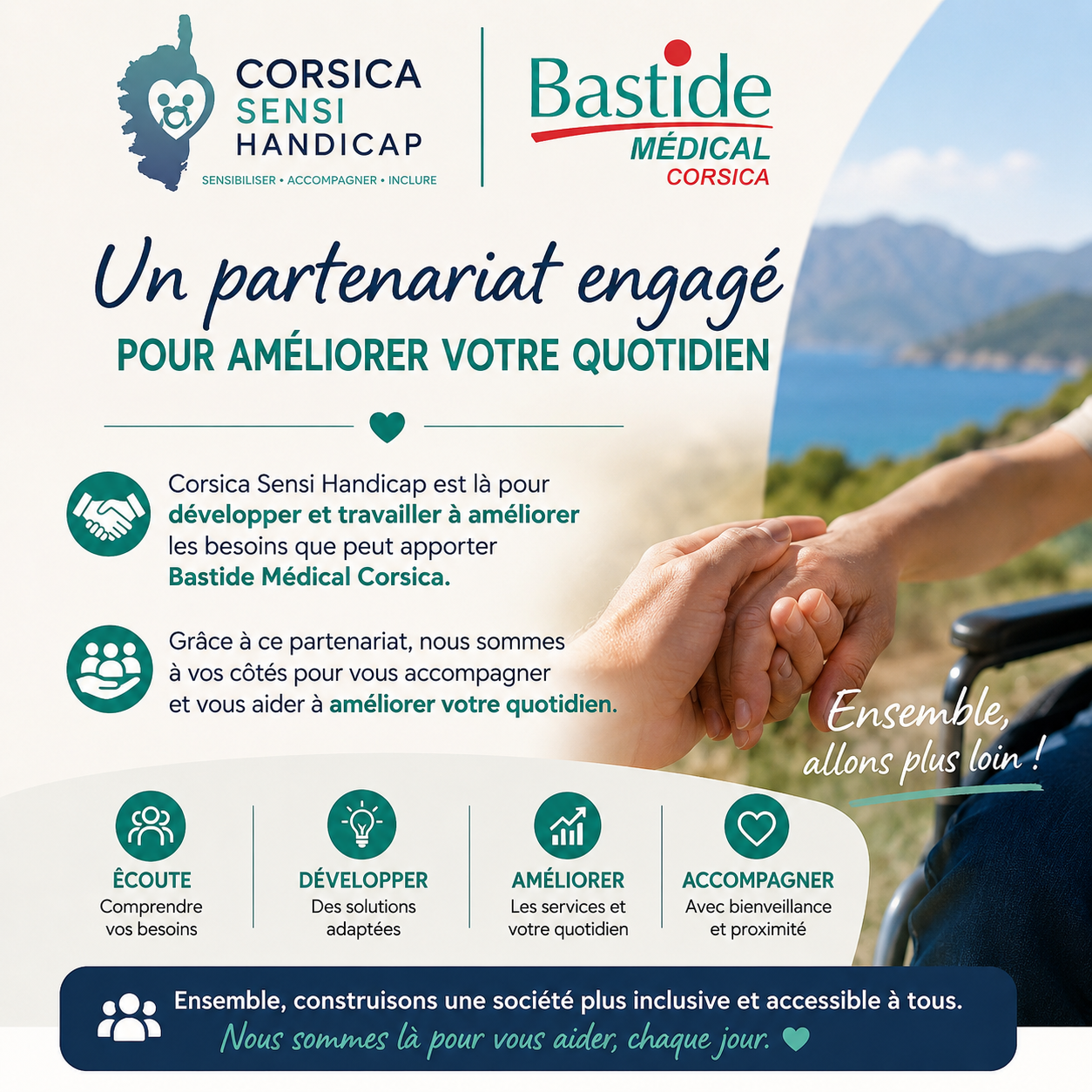 đ€ Corsica Sensi Handicap & Bastide MĂ©dical Corsica : un partenariat au service de votre bien-ĂȘtre