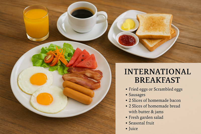 International Breakfast Set (Included with your stay – Please choose one option per guest)