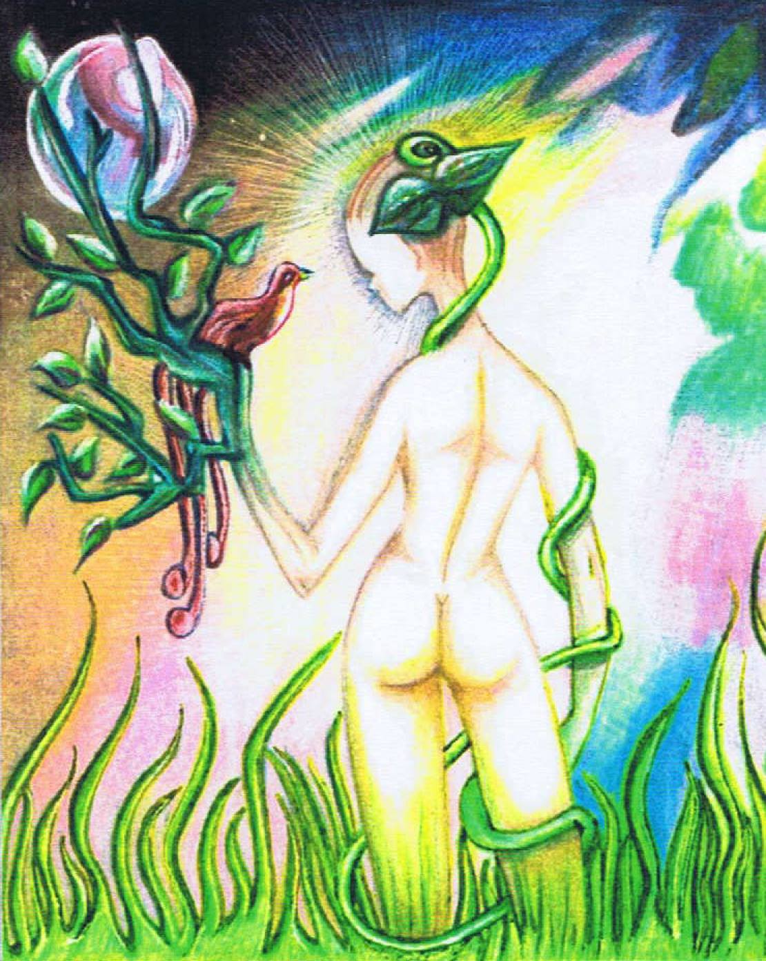 Naturaleza Renovada (1994) Aris Mun, Lápices de color 45 x 50 cm