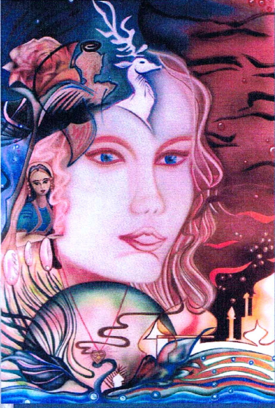 Conexión interna (1994) Aris Mun Aerografía sobre cartón 60 x 60 cm