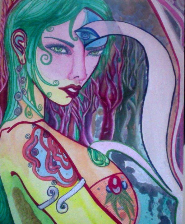 Conexión Perceptiva (2012) Aris Mun, Mixta sobre tela 40 x 50 cm