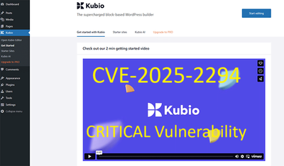 CVE-2025-2294 # Critical Vulnerability found on Kubio AI Page Builder plugin for WordPress