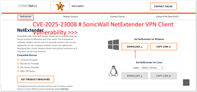 CVE-2025-23008 # SonicWall NetExtender VPN Client Vulnerability >>>