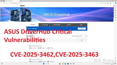 CVE-2025-3462,CVE-2025-3463 # ASUS DriverHub Critical Vulnerabilities