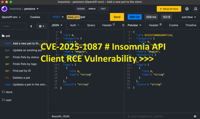 CVE-2025-1087 # Insomnia API Client RCE Vulnerability >>>