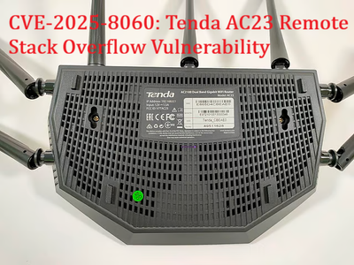 CVE-2025-8060: Tenda AC23 Remote Stack Overflow Vulnerability