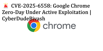 🚨 CVE‑2025‑6558: Google Chrome Zero-Day Under Active Exploitation | CyberDudeBivash