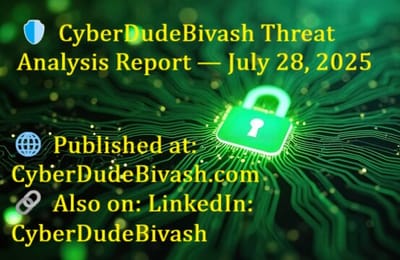 🛡️ CyberDudeBivash Threat Analysis Report — July 28, 2025