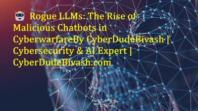 🤖 Rogue LLMs: The Rise of Malicious Chatbots in CyberwarfareBy CyberDudeBivash | Cybersecurity & AI Expert | CyberDudeBivash.com