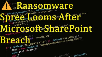 ⚠️ Ransomware Spree Looms After Microsoft SharePoint BreachDate: July 29, 2025Author: CyberDudeBivash — Cybersecurity & AI Defense StrategistCategories: Ransomware • SharePoint • Threat Intelligence