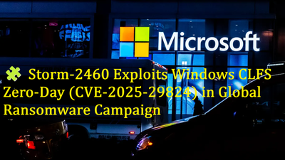 🧩 Storm‑2460 Exploits Windows CLFS Zero-Day (CVE‑2025‑29824) in Global Ransomware Campaign