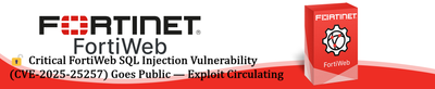 🔓 Critical FortiWeb SQL Injection Vulnerability (CVE‑2025‑25257) Goes Public — Exploit Circulating