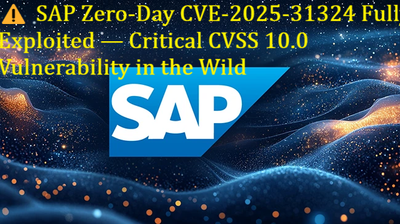 ⚠️ SAP Zero-Day CVE‑2025‑31324 Fully Exploited — Critical CVSS 10.0 Vulnerability in the Wild📅 Date: July 29, 2025🛡️ By: CyberDudeBivash – Cybersecurity & AI Risk Expert🌐 Official Site: www.cyberdudebivash.com