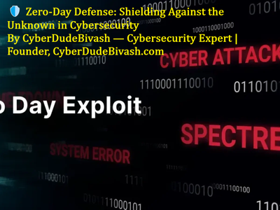 🛡️ Zero-Day Defense: Shielding Against the Unknown in CybersecurityBy CyberDudeBivash — Cybersecurity Expert | Founder, CyberDudeBivash.com