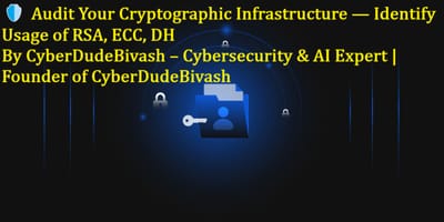 🛡️ Audit Your Cryptographic Infrastructure — Identify Usage of RSA, ECC, DHBy CyberDudeBivash – Cybersecurity & AI Expert | Founder of CyberDudeBivash