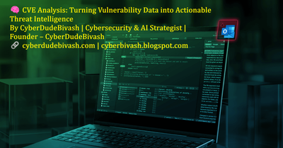 🧠 CVE Analysis: Turning Vulnerability Data into Actionable Threat IntelligenceBy CyberDudeBivash | Cybersecurity & AI Strategist | Founder – CyberDudeBivash🔗 cyberdudebivash.com | cyberbivash.blogspot.com