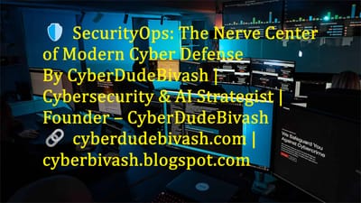 🛡️ SecurityOps: The Nerve Center of Modern Cyber DefenseBy CyberDudeBivash | Cybersecurity & AI Strategist | Founder – CyberDudeBivash🔗 cyberdudebivash.com | cyberbivash.blogspot.com