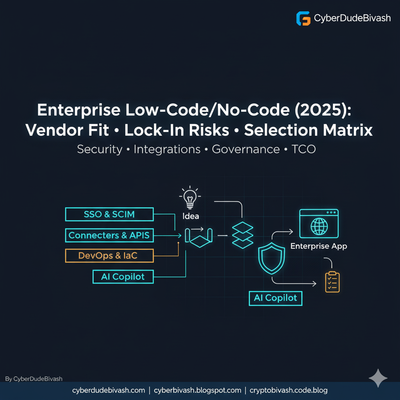 Low-Code/No-Code for the Enterprise (2025): Vendor Fit, Lock-In Risks, and a Proven Selection Matrix  By CyberDudeBivash • Date: September 21, 2025 (IST)