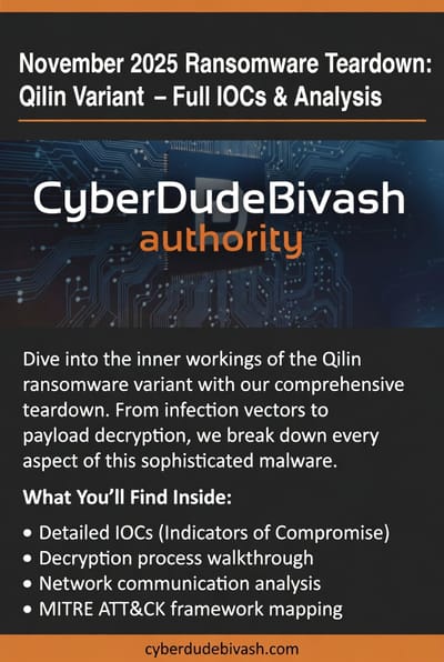 November 2025 Ransomware Teardown: Qilin Variant – Full IOCs & Analysis – CyberDudeBivash