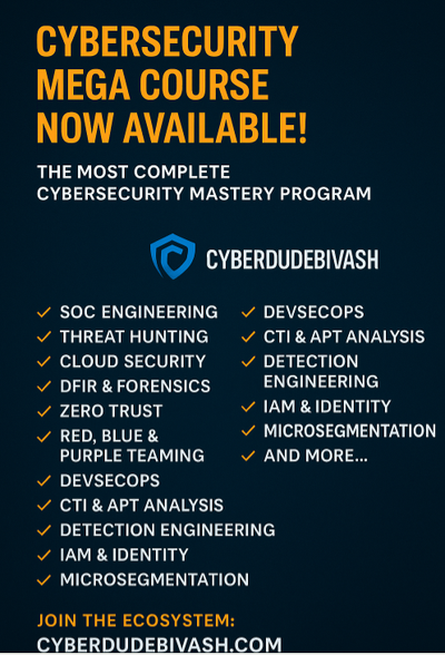 ANNOUNCEMENT: The CyberDudeBivash Cybersecurity Mega Course is Now LIVE!