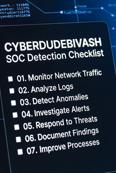 CYBERDUDEBIVASH SOC Detection Checklist
