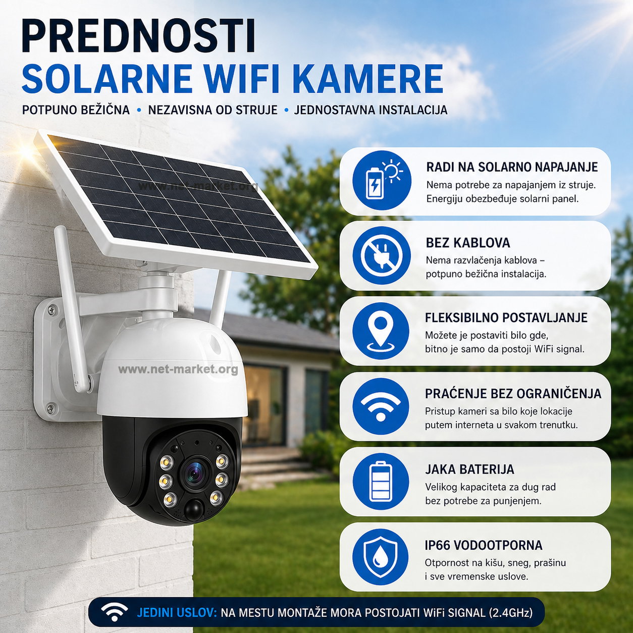 wifi kamera sa solarnim panelom
