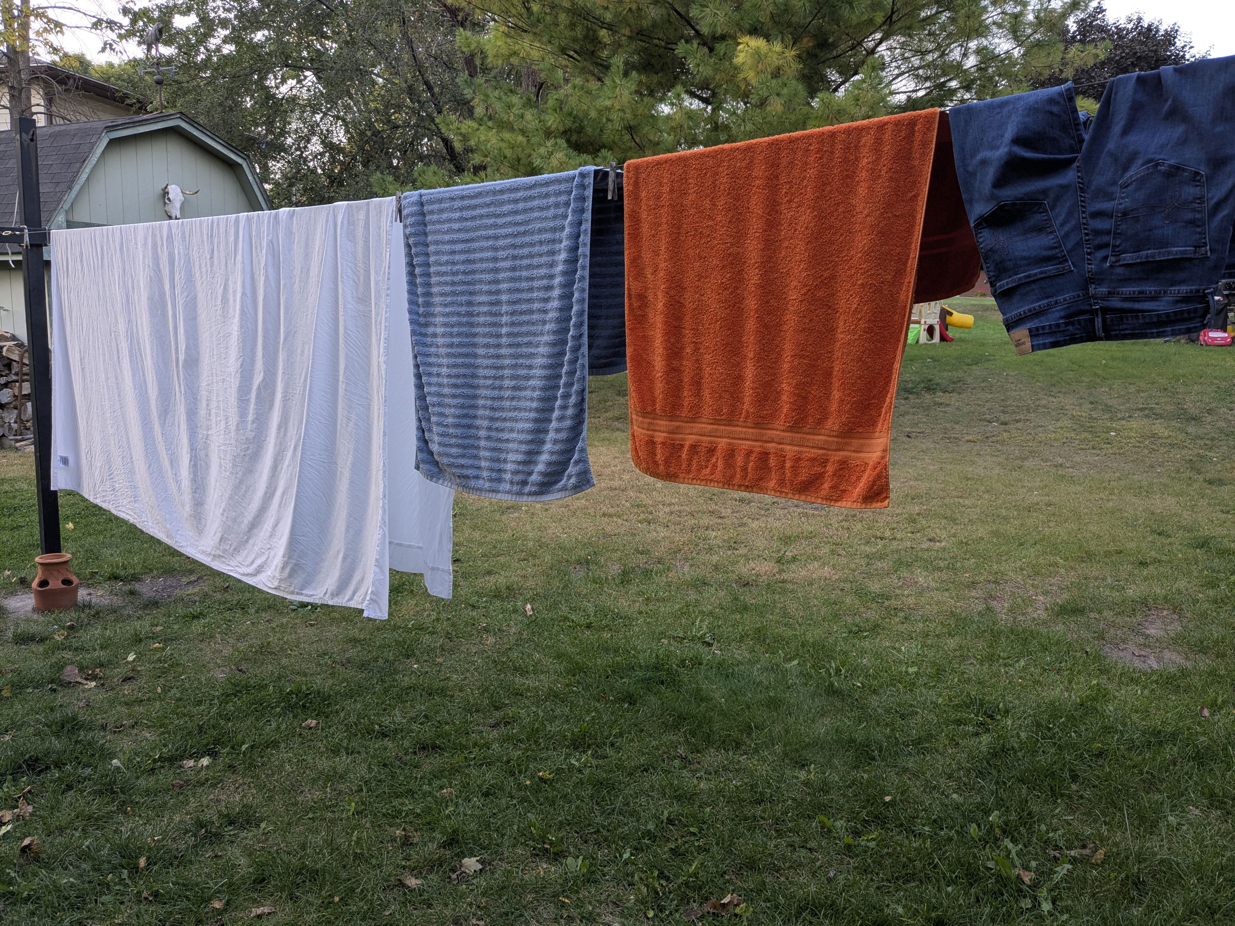 laundry on the line outside