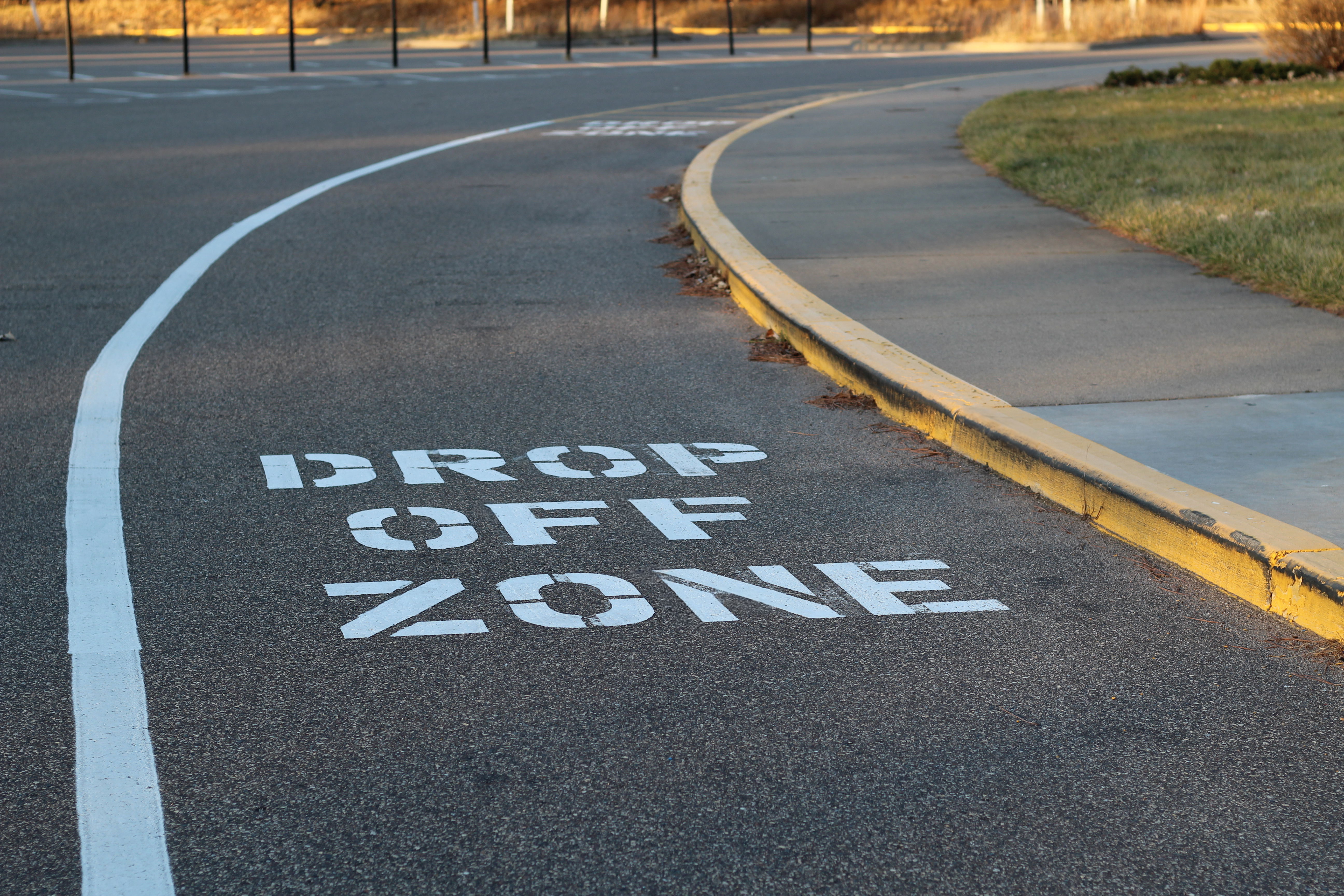 A school drop off zone is shown