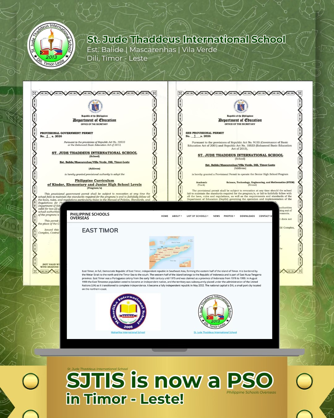 St. Jude Thaddeus International School is now officially a 𝑷𝒉𝒊𝒍𝒊𝒑𝒑𝒊𝒏𝒆 𝑺𝒄𝒉𝒐𝒐𝒍 𝑶𝒗𝒆𝒓𝒔𝒆𝒂𝒔 (𝑷𝑺𝑶)