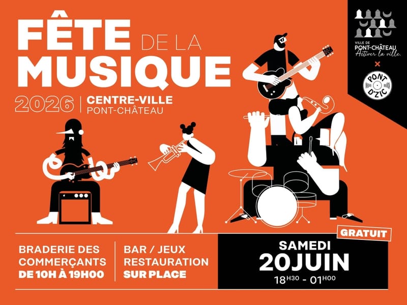 20/06/2026 fête de la musique Pontchâteau   20h30  scène de la mairie