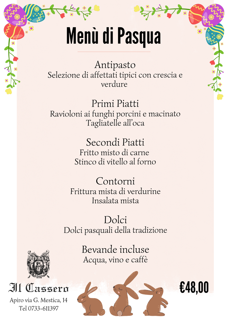 MENÙ DI PASQUA
