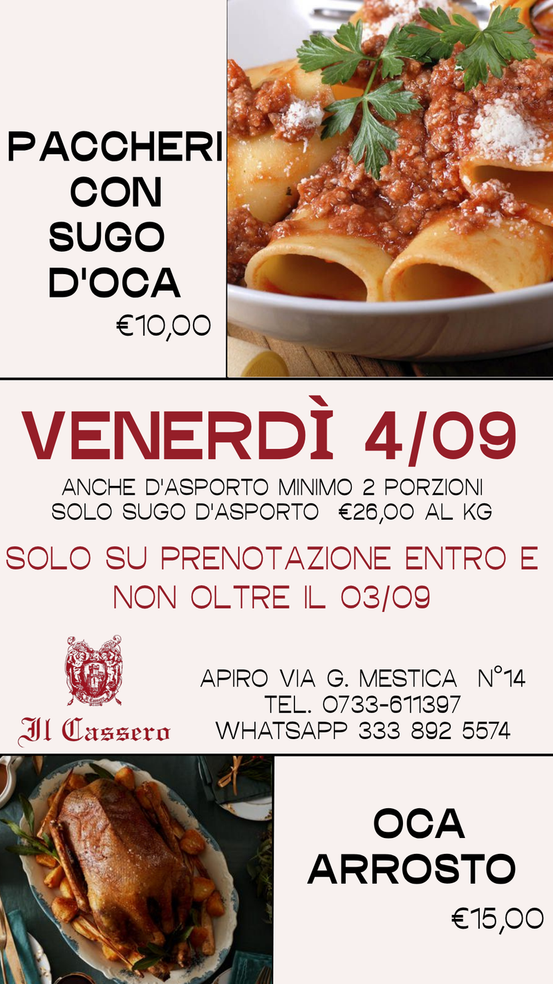 VENERDÌ 04/09 OCA