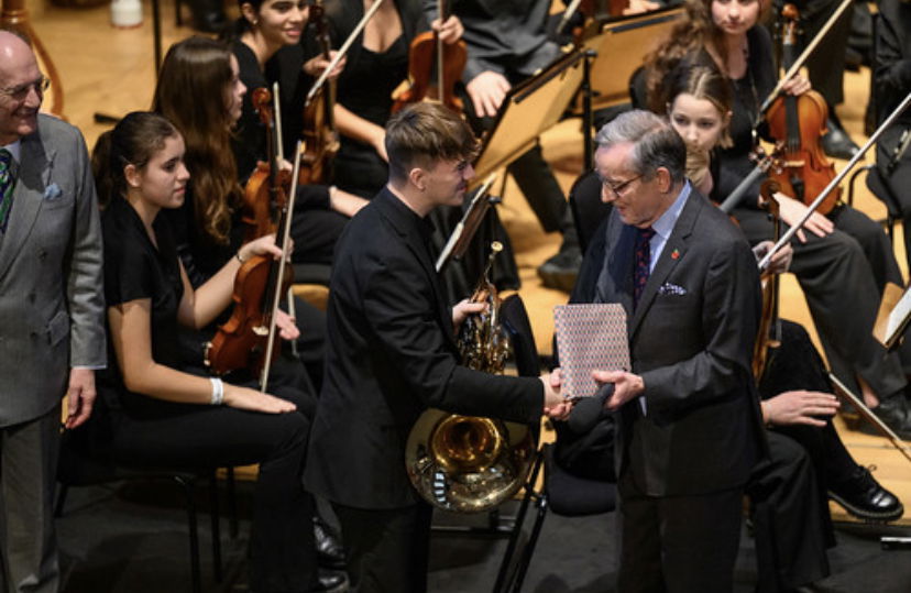 Receiving the John McIntosh Award at Cadogan Hall, London