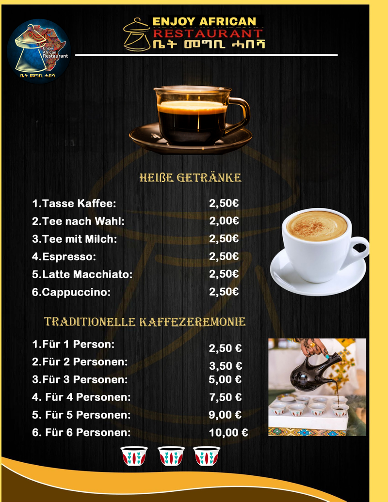 Heiße Getränke und traditionelle Kaffeezeremonie