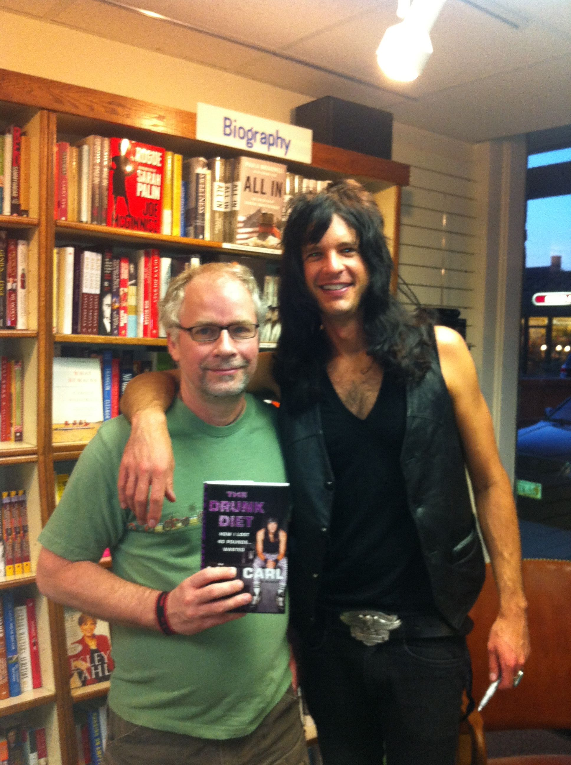 This is author Luc Carl. He used to date Lady Gaga and once took her to a small bar in Omaha. I met him at The Bookworm in Omaha when he signed copies of his book, "The Drunk Diet: How I Lost 40 Pounds--Wasted: A Memoir." He was a friendly, witty guy, and I enjoyed his book. A number of Gaga's songs like, "You and I" and others were written about Luc.
