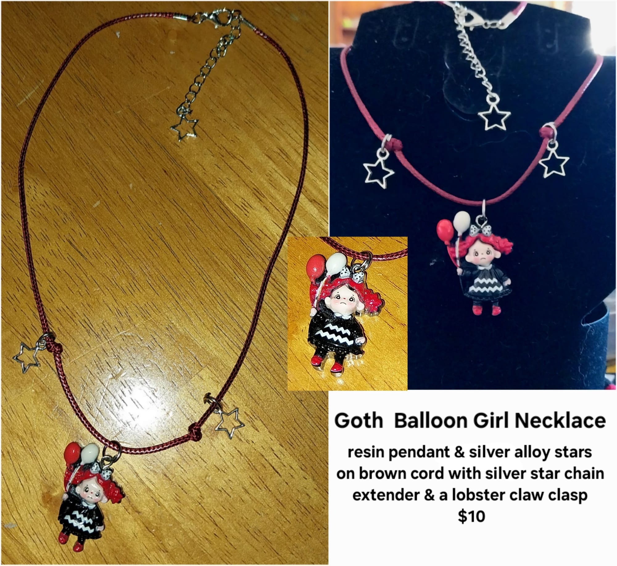 Goth girl necklace $10