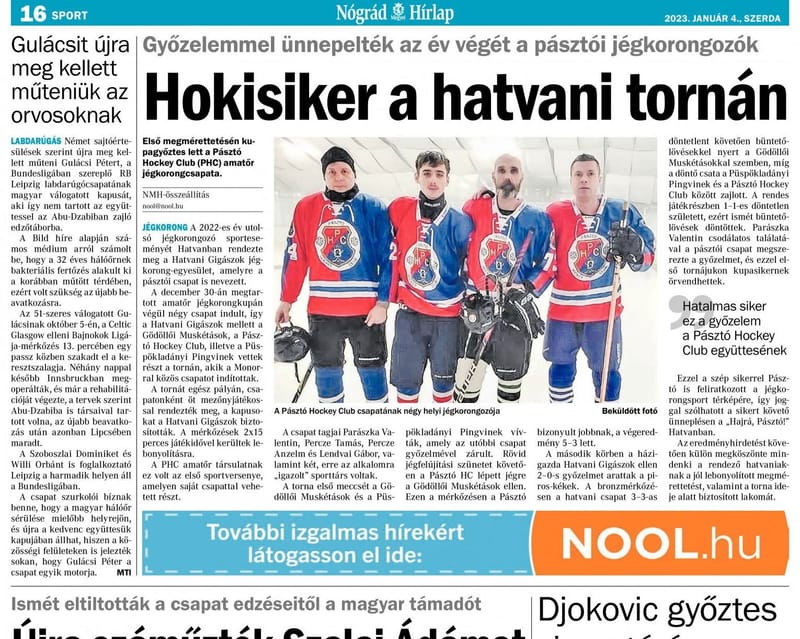 Első sajtómegjelenésünk.