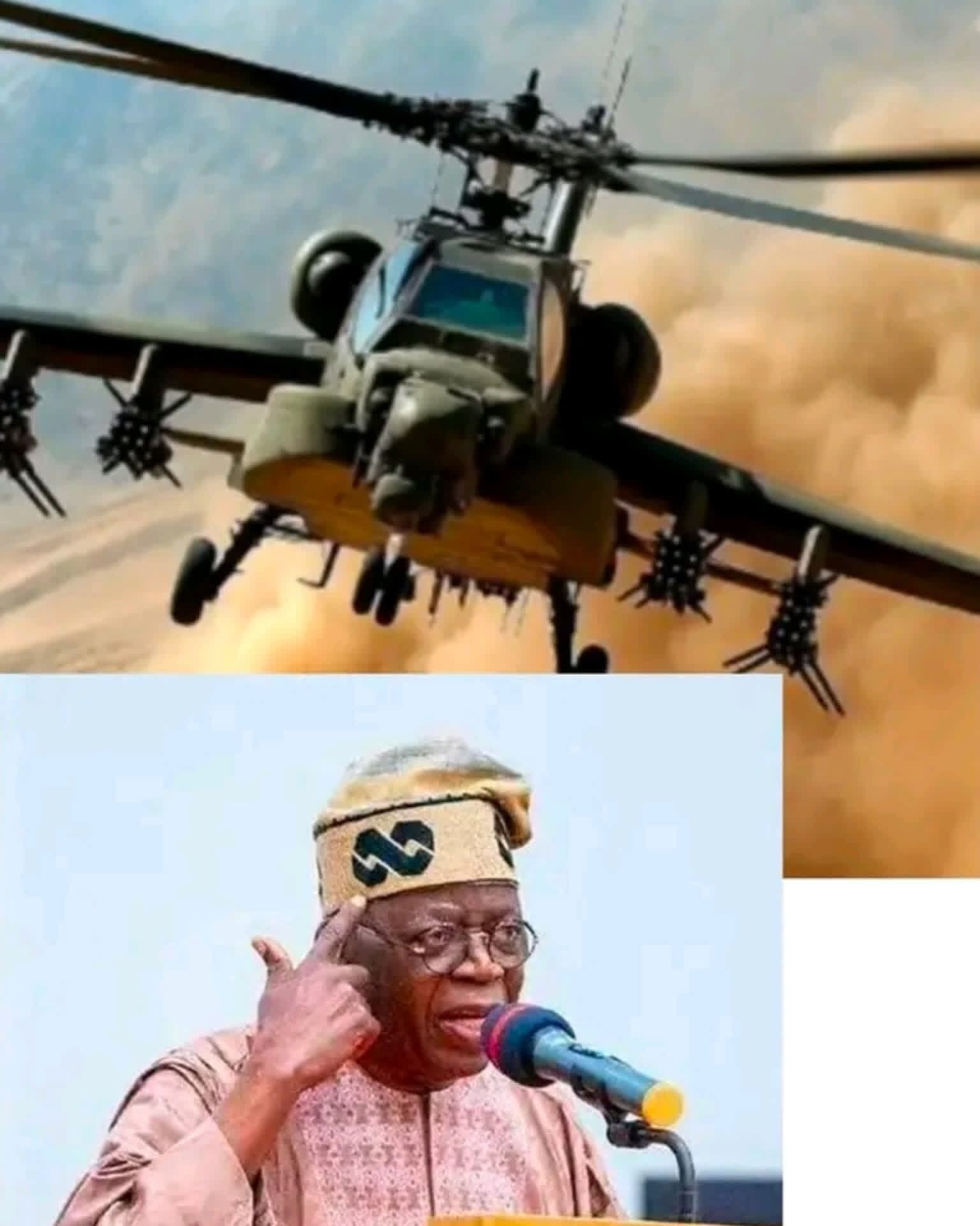President Tinubu announces the imminent arrival of four US-made attack helicopters, a major boost to Nigeria's aerial firepower in the fight against insecurity.