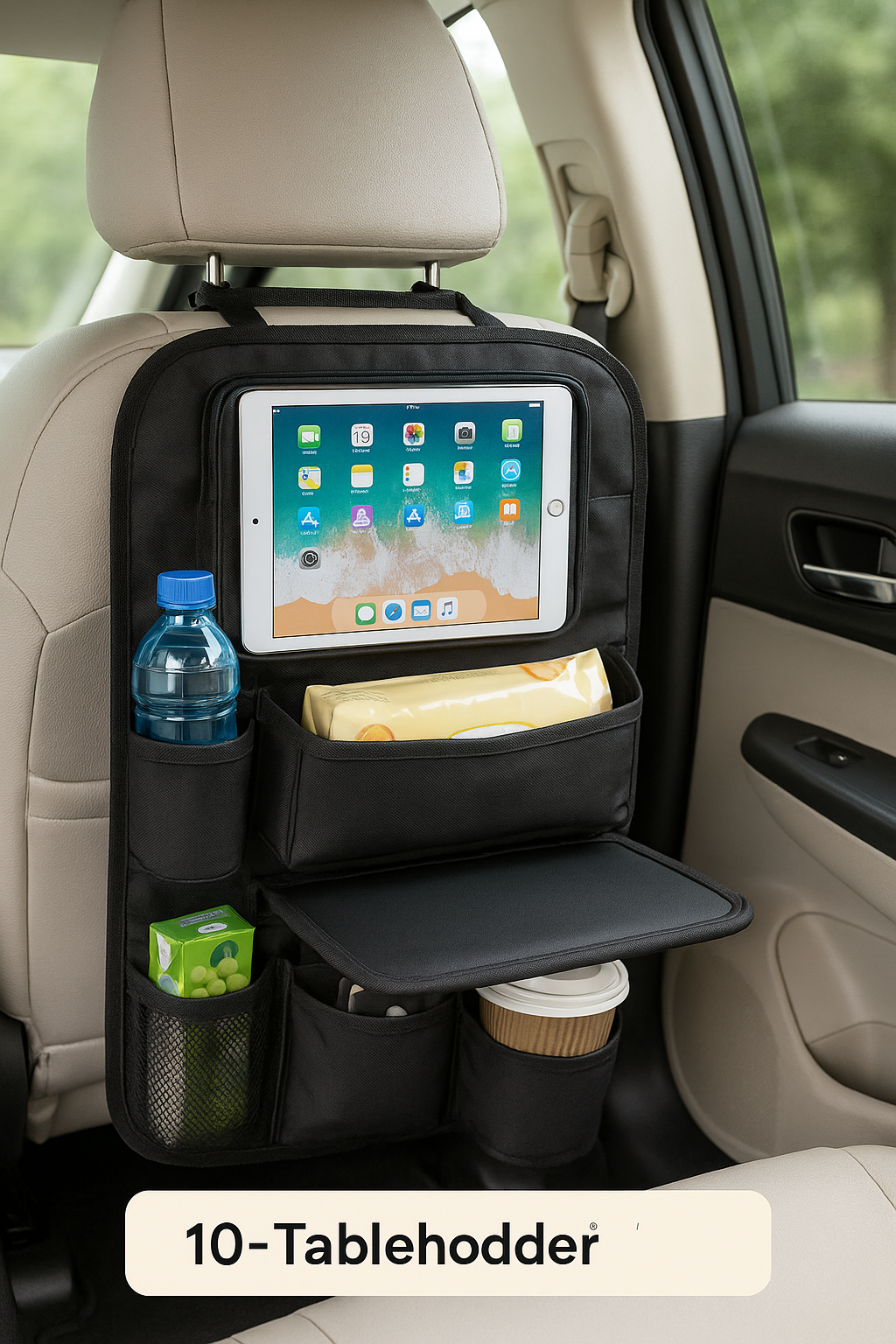 Car Backseat Organizer with 10 Table Holder