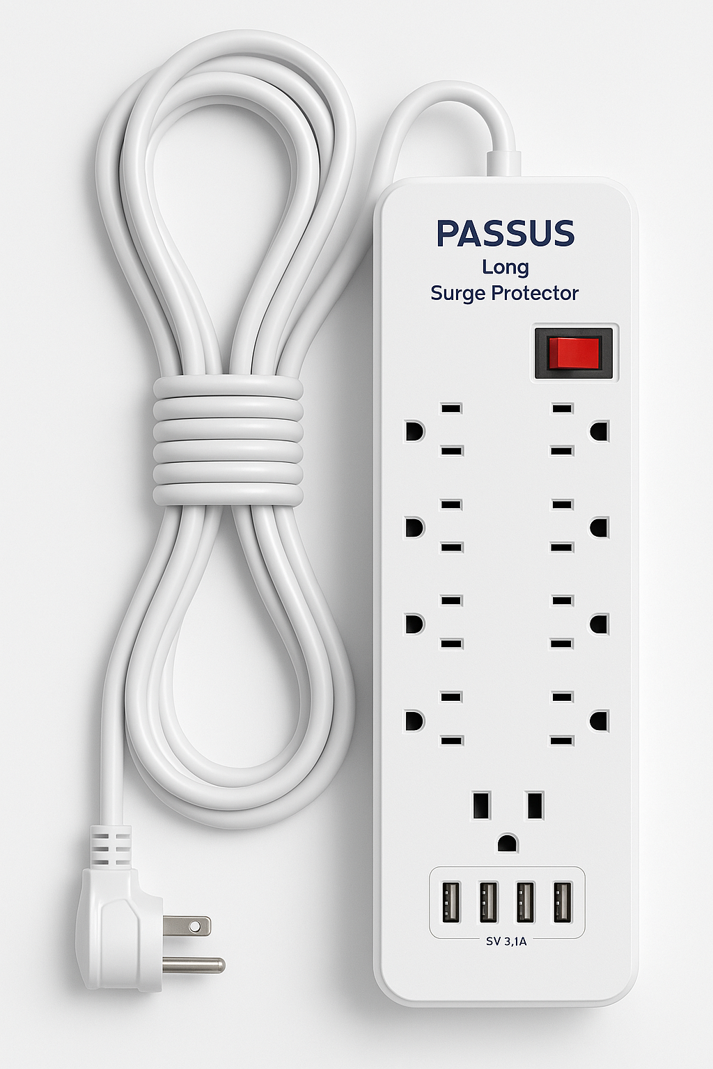 PASSUS Long Surge Protector Power Strip 16 FT Cord