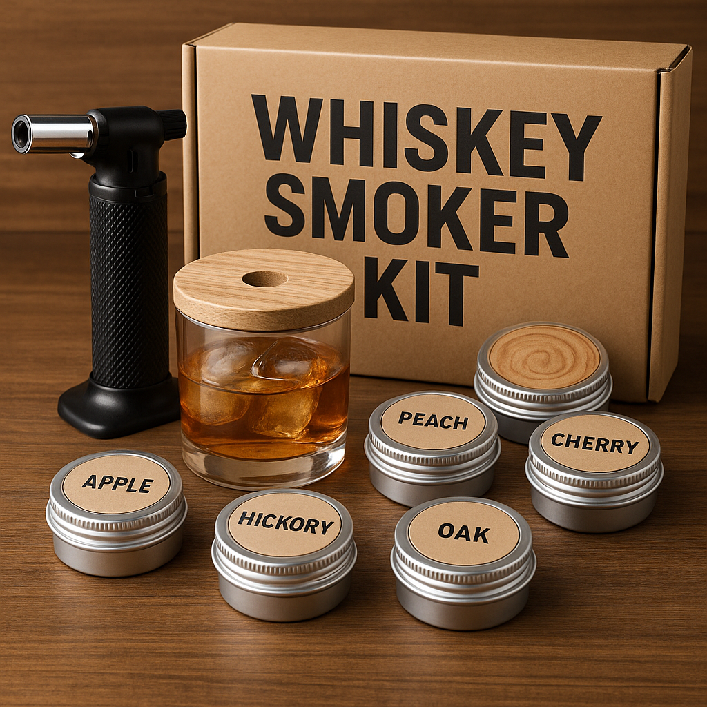 Whiskey Smoker Kit with Torch - 6 Flavours Wood Chips