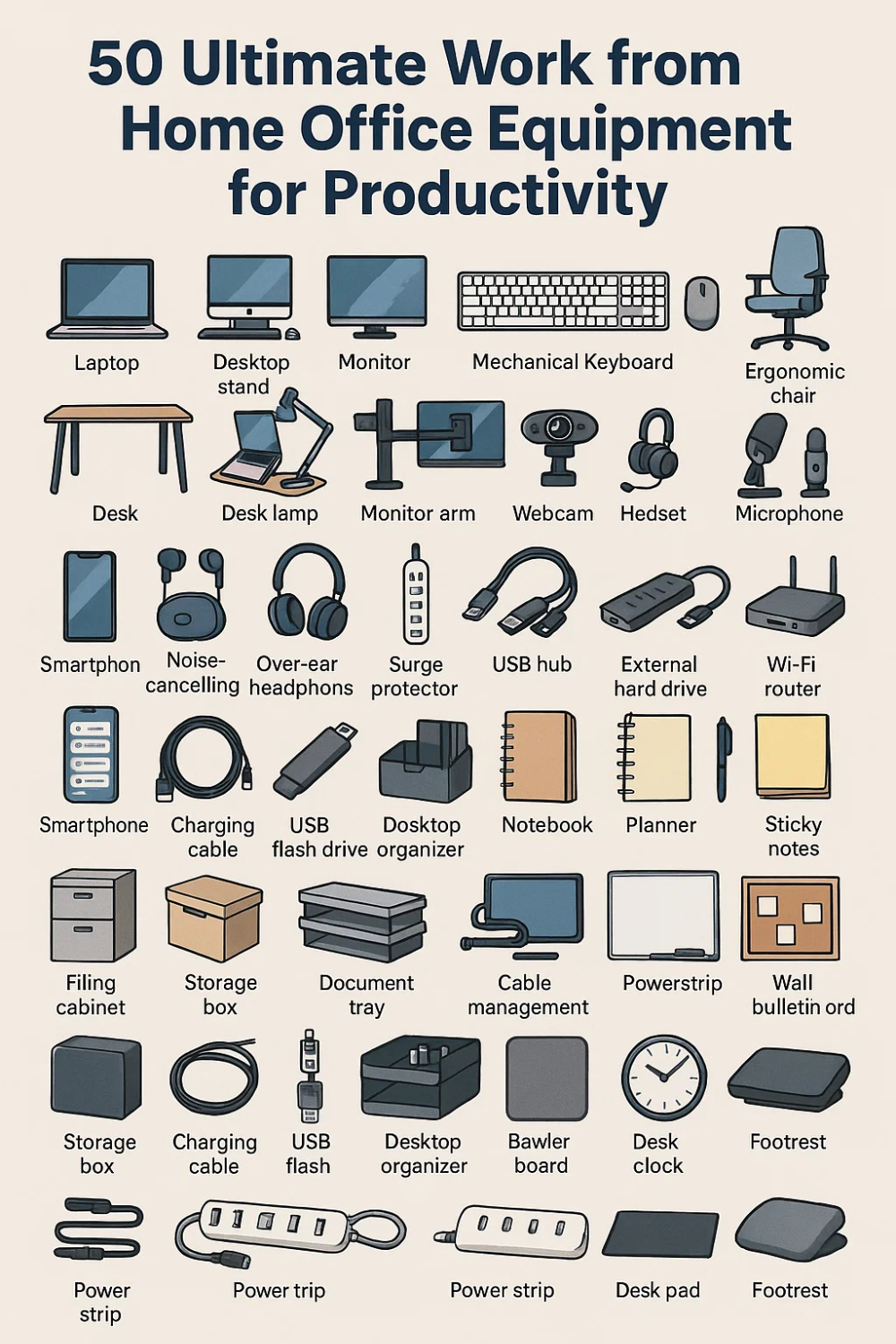 50 Ultimate Work from Home Office Equipment & Essentials for Productivity