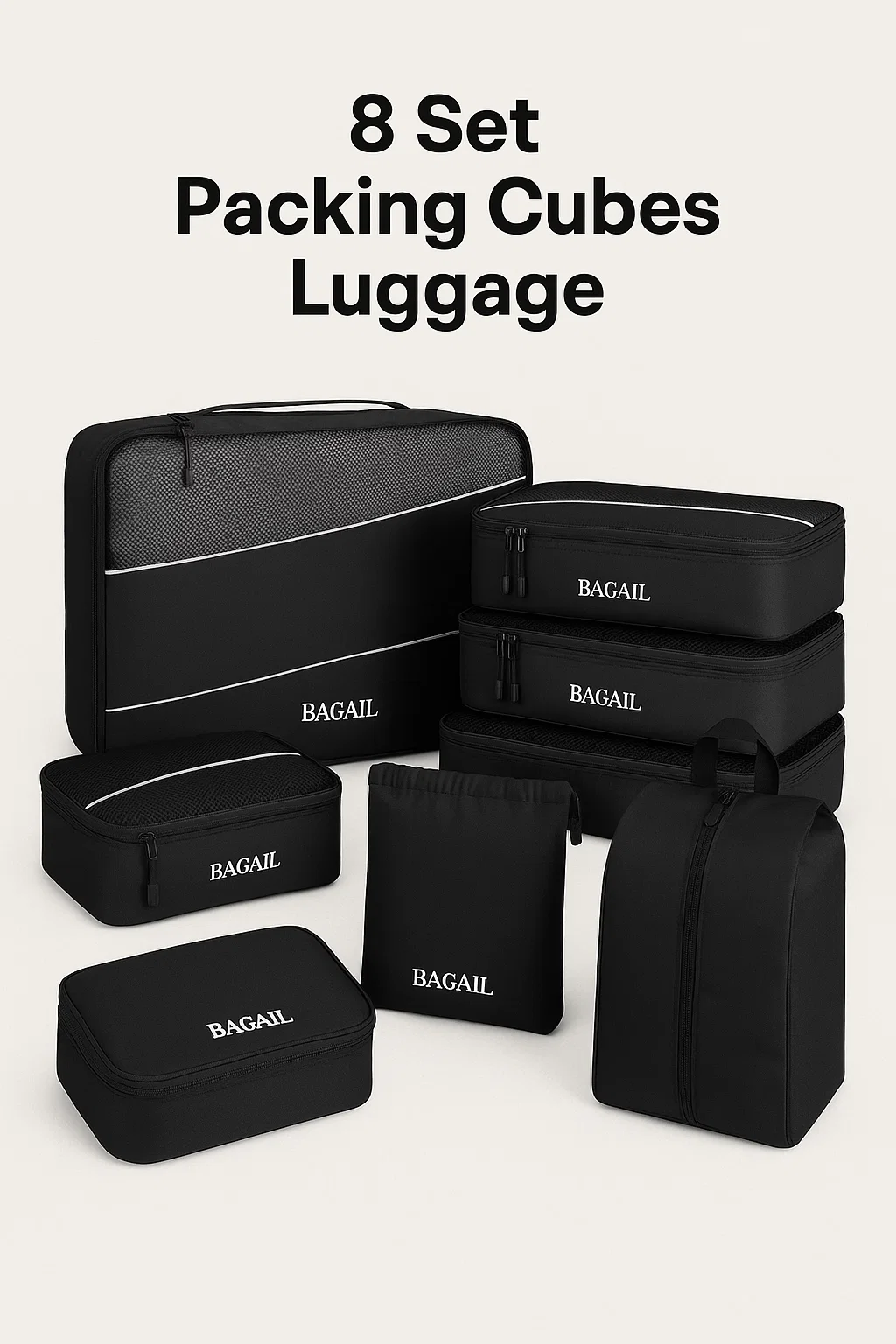 BAGAIL 8 Set Packing Cubes Luggage
